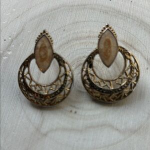 Intricate Gold-Tone Filigree Earrings